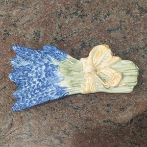 1980's Marjolein Bastin Ceramic Spoon Rest Lavender Bundle 10" Long